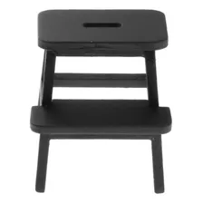 Silla Con Escalón Para Casa De Muñecas, Escala 1:12, Negro