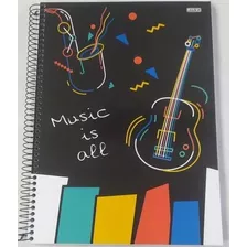 Caderno Música Pentagrama Musical 80 Folhas Capa Dura 
