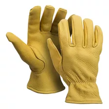 Guantes Para Hombre De Piel De Venado Tostado Flor Sin Forro