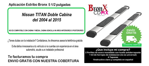 Estribos Bronx Nissan Titan 2004-2015 Doble Cabina Foto 9