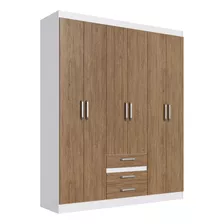 Guarda-roupa Casal 6 Portas 3 Gavetas Branco/wood Rp3634 -