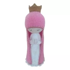 Santinha Com Manto Rosa Em Amigurumi - Crochê