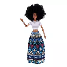 Boneca Negra Estilo Barbie Articulada 32cm Black