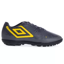 Chuteira Umbro Society Orbit Jr Cinza Amarelo - Infantil