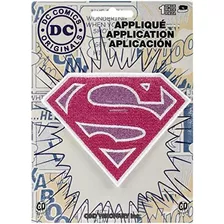 Parche Brillante Con Logo Rosa De Supergirl De Dc Comics Ori