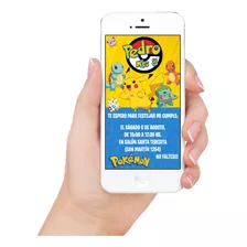 Pokemon Tarjeta Invitación Digital Personalizada 