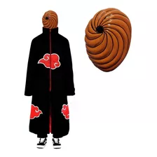 Kit Manto Akatsuki + Máscara Tobi - Naruto Capa Cosplay T01-