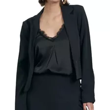 Saco Blazer Crepe Forrado Botones Mujer Calidad 