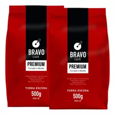 2 Café Moído Em Pó Bravo Premium 500g