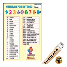 Poster Pedagógico Numerais Por Extenso Papel Mapa Educativo Ensino Infantil Banner