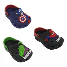 Babuche Infantil Menino Super Heroi Leve E Macio Kit 2 Pares