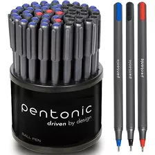 Set Boligrafos Linc 50 U, Azul, Plata Y Negro