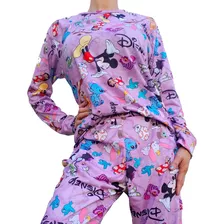 Pijama Largo Adulto Animado Manga Larga Disney Y Star Wars