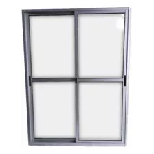 Puerta Ventana Aluminio Serie 20 Corrediza 1,5 X 2 Con Llave Color Plateado