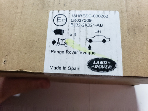 Kit 4 Pastillas De Frenos Land Rover Original Lr027309 Foto 2