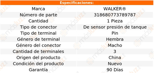 1- Conector Sensor Ftp H1 8 Cil 6.5l 2003/2004 Walker Foto 4