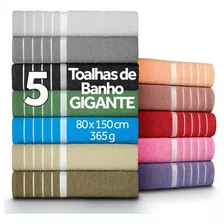 5 Toalhas Banhão - Gigante - 80x1,50 - 360g/m Soft Max - Top