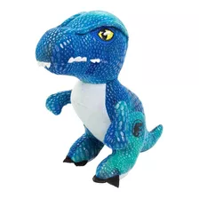 Peluche Core Raptor Jurassic World, Juguete Divertido, Suave Color Azul