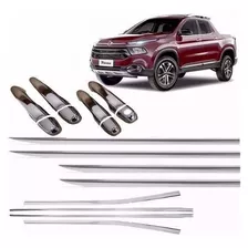 Kit Aplique Frisos Capa Maçaneta Cromado Fiat Toro 2016 À 19