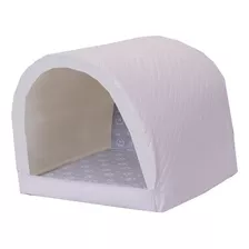 Cama Caminha Tenda Iglu Para Cães Pet Impermeável Lavável Cor Realeza Bege