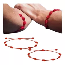 2 Pulseiras Vermelha Contra Inveja E Mal Olhado Kabbala 7 Nó