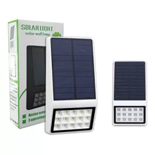 Lámpara Solar Exterior - 15 Led Rectangular Blanco + Sensor