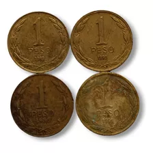 Moneda De 1 Peso Chile 4x Monedas Chilenas Colección Antigua