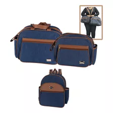 Bolsa Maternidade Menino Menina Luxo 3 Und Mochila