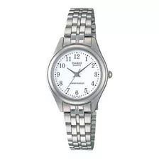 Reloj Casio Ltp-1129a-7b Cuarzo Mujer Color De La Correa Plateado Color Del Bisel Plateado Color Del Fondo Blanco