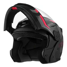 Capacete Robocop Escamoteável Fechado Mixs Gladiator Delta S Cor Cinza/vermelho Brilhante Tamanho Do Capacete 58