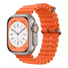 Reloj Smart Watch Ultra T800 Color De La Caja Dorado Oscuro Color De La Malla Naranja Color Del Bisel Dorado Oscuro Diseño De La Malla Deportiva