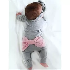 Macacão Bebê Menina- Brinde Faixa De Cabelo