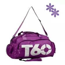 T60 Bolsa Academia Transversal Com Compartimentos Top D Luxo Cor Violeta