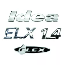 Kit Emblemas Fiat Idea Elx 1.4 E Adesivo Flex .../2010