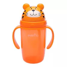 Vaso Entrenador Evenflo 5494 Con Popote Divertido 325ml/11oz Color Naranja Tigre