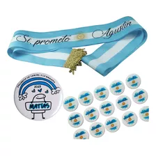 Promesa A La Bandera Banda + Pin Prendedor Souvenirs 38 Mm