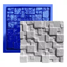 Forma 3d De Gesso Abs Azul - Mosaico 28x28 Cm Envio Imediato