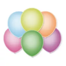 Balão Bexiga De Neon Nº9 - Com 25 Unidades Cores Sortidas