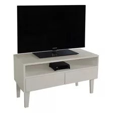 Rack Tv Bancada Nicho Gavetas Quarto Aparador Off White Laca