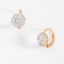 Mini Arracadas Tiffany En Baño De Oro Con Cristales Nice