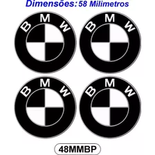 Jogo Adesivo Emblema Logo Roda Calota Miolo Meio Bmw 58mm