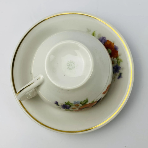 Jogo Xícaras De Chá Antigo Porcelana Floral 15 Peças Vintage Branco Floral 5