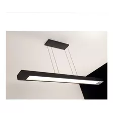 Luminária Pendente 2 Lâmp. Retangular 65cm Alumínio Preto