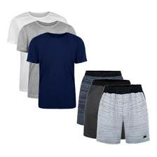 Kit Atleta 3 Short E 3 Camisas Academia Fitness Dia-a-dia