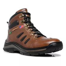 Bota Coturno Botina Caterpillar 100% Couro E Sola Costurada