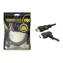 Cabo Hdmi 2.0 4k Gamer Plug 90 Graus 2 Metros 018-0120 Nf-e