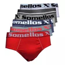 Cueca Tradicional Slip Somellos Kit 12 Promoção Atacado