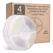 Animus Bem Estar Pack 4 Filtro Bebedouro Pet Cor Branco 12 Cm X 12 Cm