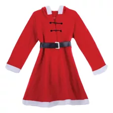 Fantasia Vestido Natal Mamãe Noela Com Capuz Vermelho Magizi