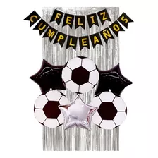 Kit Globos Metalizados Futbol Balon Decoracion Deportes